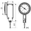 Ceas pupitast orizontal, scala 0-40-0, palpator L=14.50 mm, Klass
