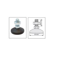 Picior reglabil pentru mese de planeitate, filet M10, Filetta, 