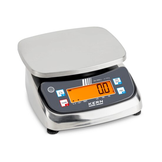 Cântar robust din inox cu protecție IP68/IP69K pentru zone cu umiditate mare, Kern, 
