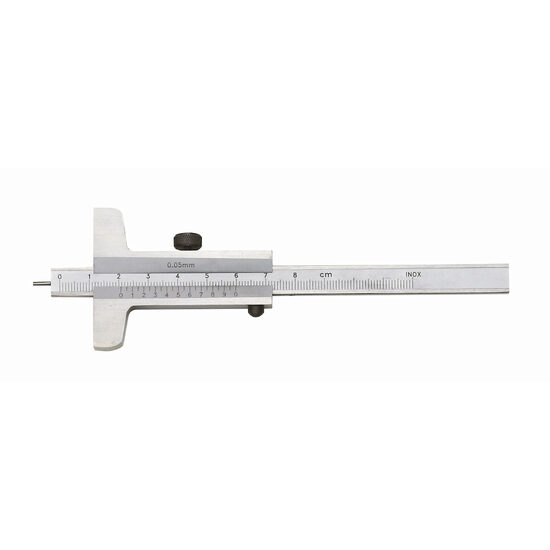 Subler mecanic de adancime, cu varf pin, DIN 862, INOX, Klass