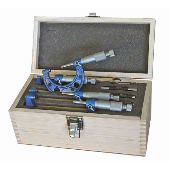Set micrometre mecanice de exterior, cadru vopsit, DIN 863, Klass