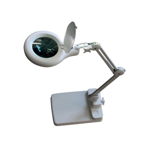 Lampa de birou cu lupa si LED, cu talpa, Klass