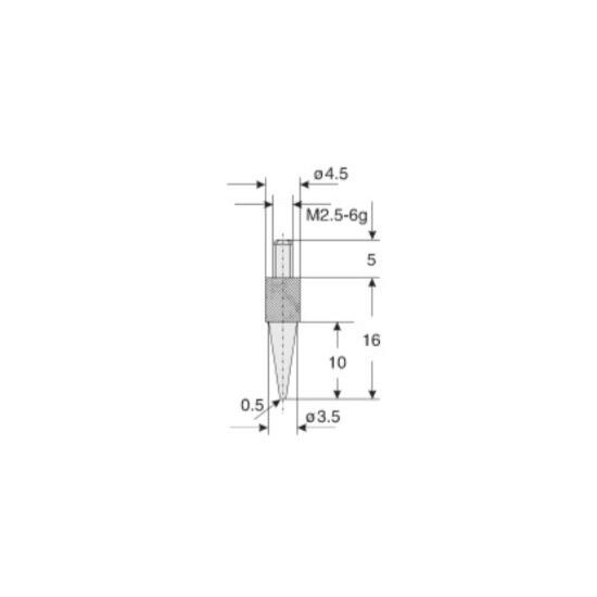 Palpator ceas comparator conic cu Palpator rotunjit, Kaefer