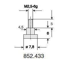 Palpator ceas comparator cu varf sferic plat, Kaefer