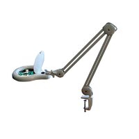 Lampa de birou cu lupa si LED, fixare cu clema, Klass