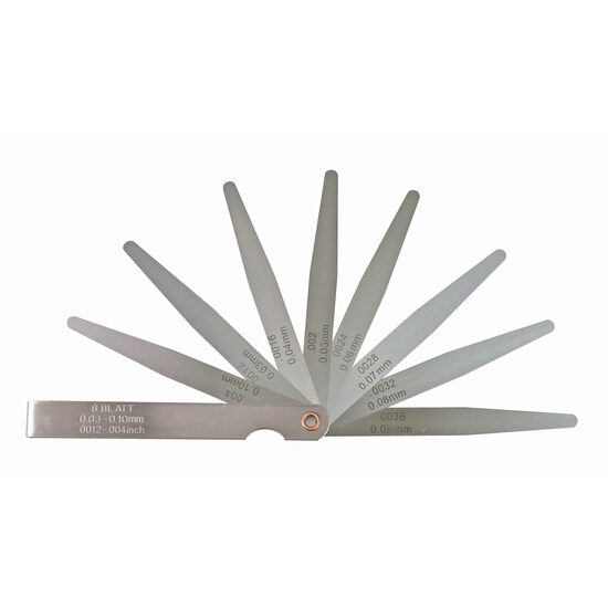 Set lere interstitii, 0.03 - 0.10 mm, increment 0.01 mm, 8buc/set, Klass