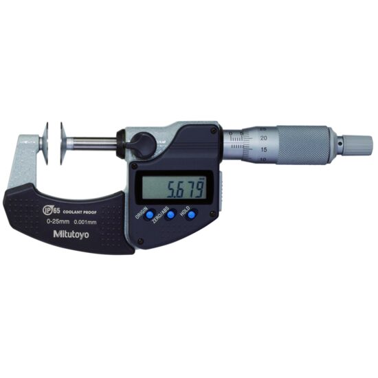 Micrometru digital IP65 cu bacuri tip disc/taler Ø20 mm, Mitutoyo,