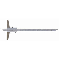 Subler mecanic de adancime, cu varf pin, rigla reversibila, INOX, Klass