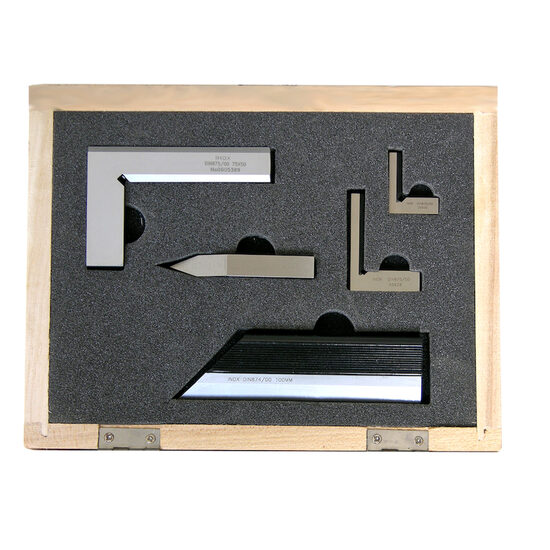 Set instrumente echere + rigla cu muchie ascutita, DIN 875/00, Klass