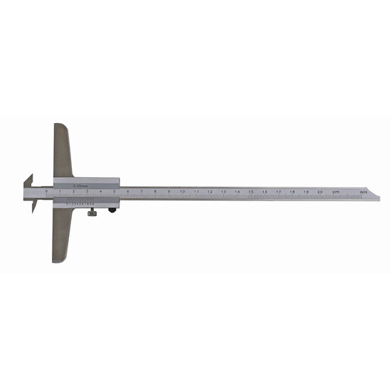 Subler mecanic de adancime, cu cioc dublu DIN 862, INOX, Klass
