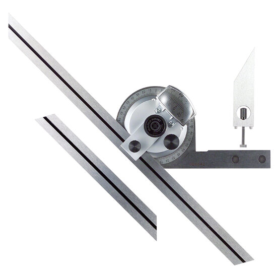 Raportor mecanic cu lupa si baza de 150 mm si 300 mm, Schut