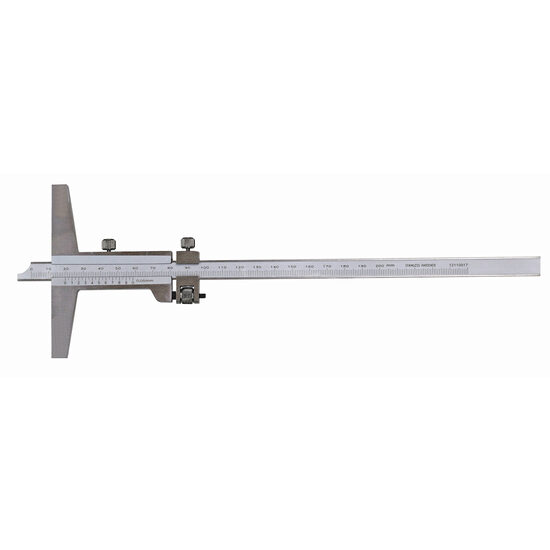 Subler mecanic de adancime cu reglaj fin DIN 862, INOX, Klass