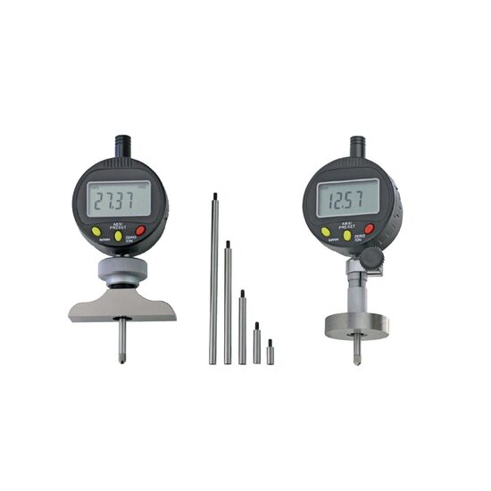 Ceas comparator digital 0-25 mm cu extensii 10, 20, 40, 70 si 100 mm si baza, Klass