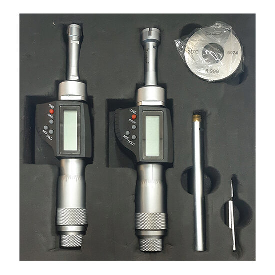 Set micrometre digitale de interior in 3 pct. cu inel de setare si tija extensie, Schut