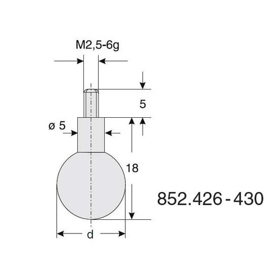 Palpator ceas comparator cu varf sferic, Kaefer