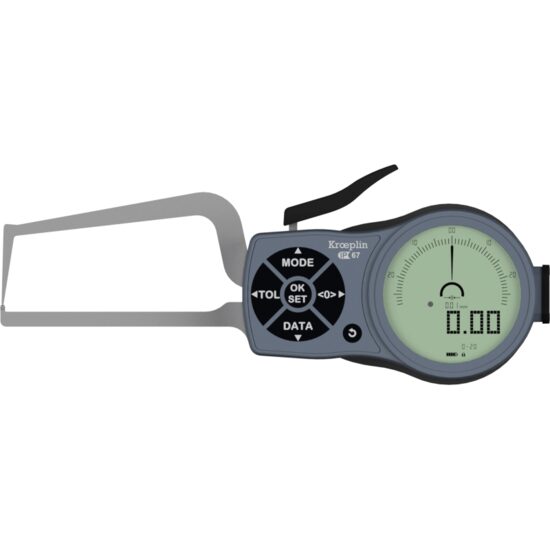 Aparat digital măsurat grosimi perete teava, Kroeplin K2R20S 0-20 mm  / 0.01 mm