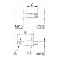 Set 2 palpatori otel M2.5 pentru sublere seria 839, Schut