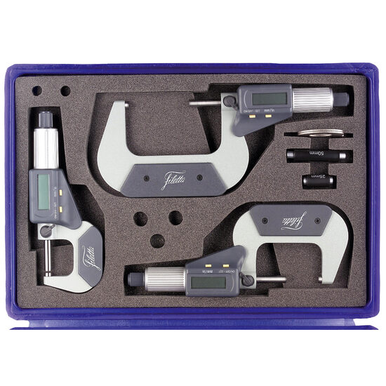 Set Micrometre digitale afisaj in mm /inch functie ABS/INC, Schut