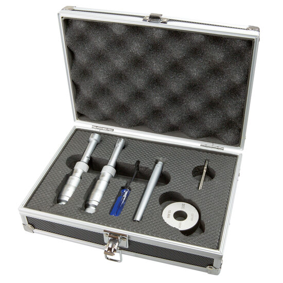 Set micrometre mecanice de interior in 3 pct. cu inel de setare si tija extensie, Schut