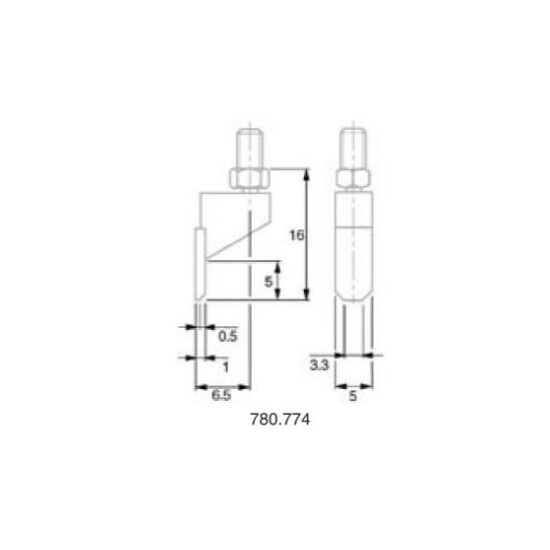 Palpator ceas comparator cu forma speciala M2.5