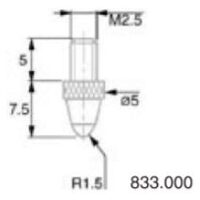 Palpator ceas comparator cu varf sferic din ceramica M2.5, Schut