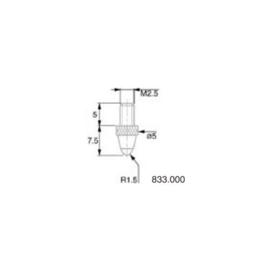 Palpator ceas comparator cu varf sferic din ceramica M2.5, Schut