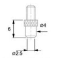 Palpator ceas comparator cu varf sferic plat din otel M2.5