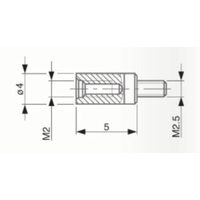 Adaptor filetat palpator M2.5 mm -> M2, Schut