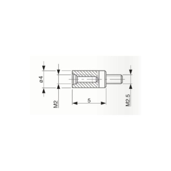 Adaptor filetat palpator M2.5 mm -> M2, Schut