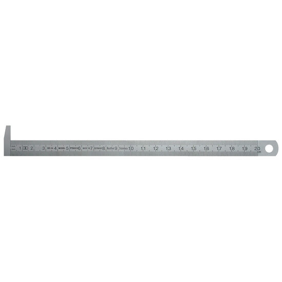 Rigla metalica gradata din inox, punctul de "0" la mijloc, Schut