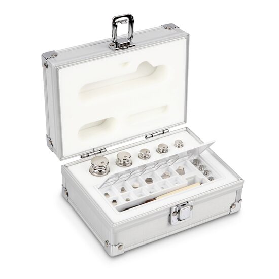 Set greutati etalon din INOX in cutie din aluminiu, clasa F1, KERN , 